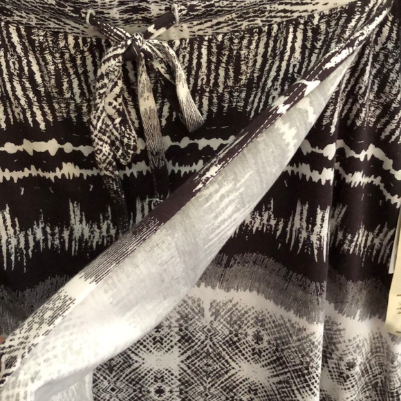 Brown and Cream Faux Wrap Maxi Skirt - Picture 4 of 5